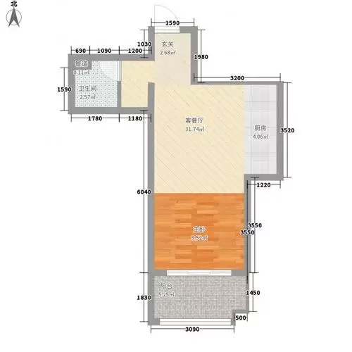 桑塔亚纳 一室一厅 精装双气 家具家电齐全 拎包入住-诚德桑提亚纳租房