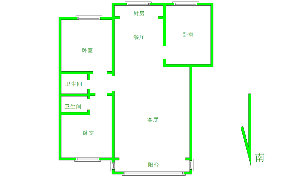 地铁口王城之珠 3室2厅2卫 配套齐全 南北通透 112平-王城之珠租房