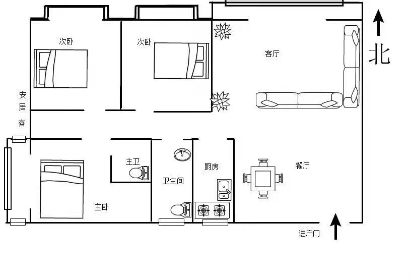 玄鹤新城 4居室  豪华装修 167平 家具家电齐全-玄鹤新城租房