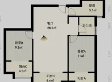 河东|怡海国际新城2室2厅1卫出租|买房租房佣金全返