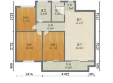 龙子湖|延安四区3室1厅1卫出租|买房租房佣金全返