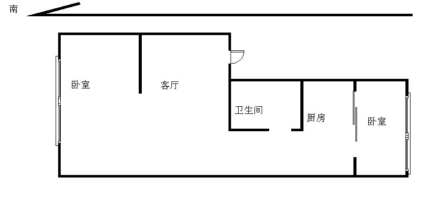 铁东 渔掌门附近 两室一厅 南北通透 包取暖 随时看房-市委党校租房