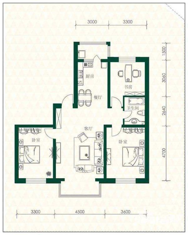 田园小区3楼3室一厅，全新装修，家电齐全，房子干净-田园小区租房