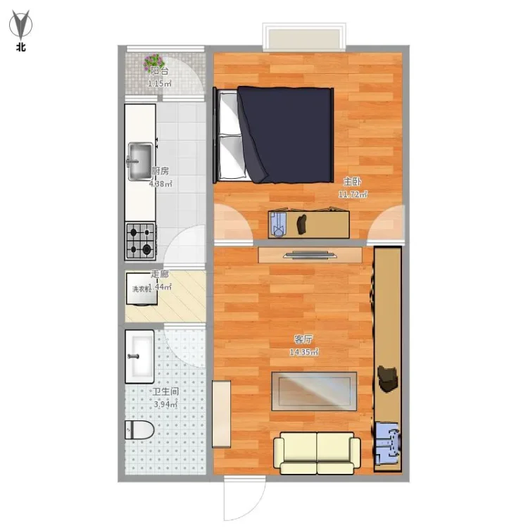 联想科技城 C5住宅 精装一室 可随时看房入住-联想科技城租房