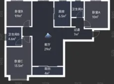 渭滨|蓝光雍锦半岛3室2厅2卫出租|买房租房佣金全返