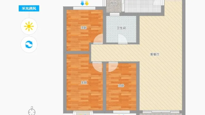 鼎城国际 108平米 3居室 带家具家电 拎包入住