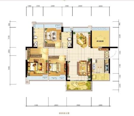 小榄龙光玖龙湾，116平精装4房，月租2500，新小区环境好-龙光玖龙湾租房