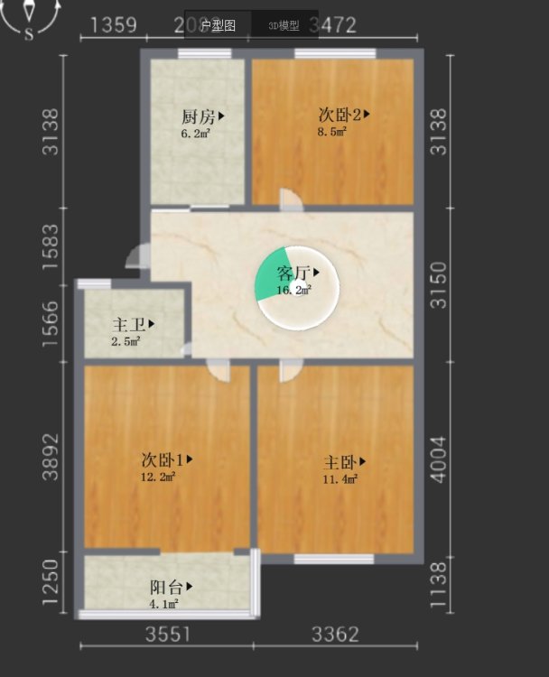 大富绿洲 3室1厅1卫 113平 精装修 电梯房-大富绿洲租房