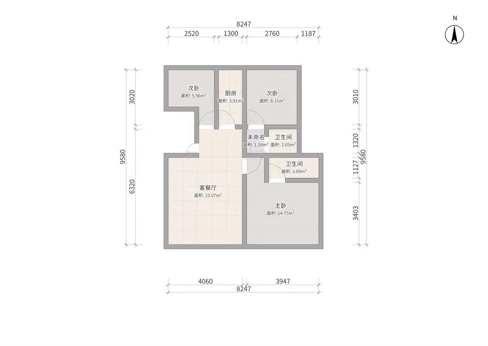 东方亚特兰 3室2厅1卫 精装修 115平 电梯房-东方亚特兰租房
