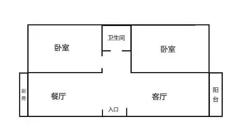 出租东山路两居室，58平，6楼，简单家具，700月，能做饭-东山路租房