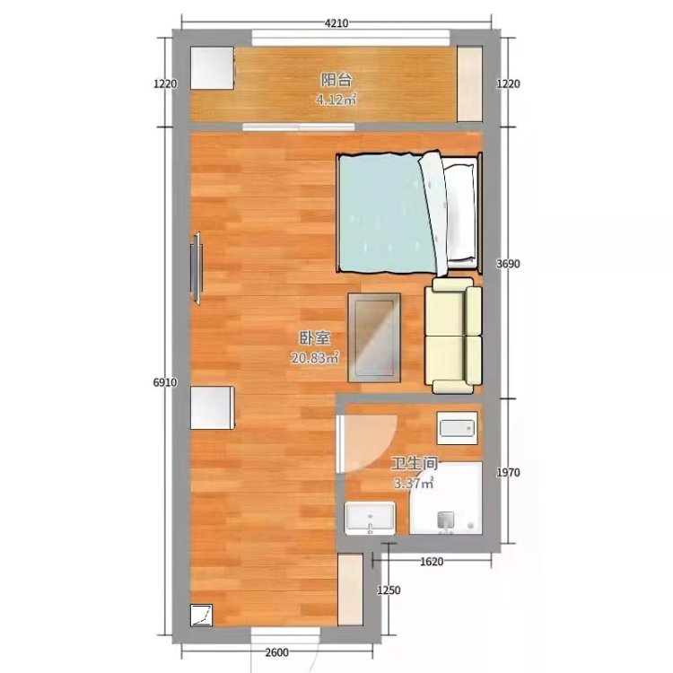 未来城33号楼电梯公寓带单独卧室 干净整洁-未来城租房