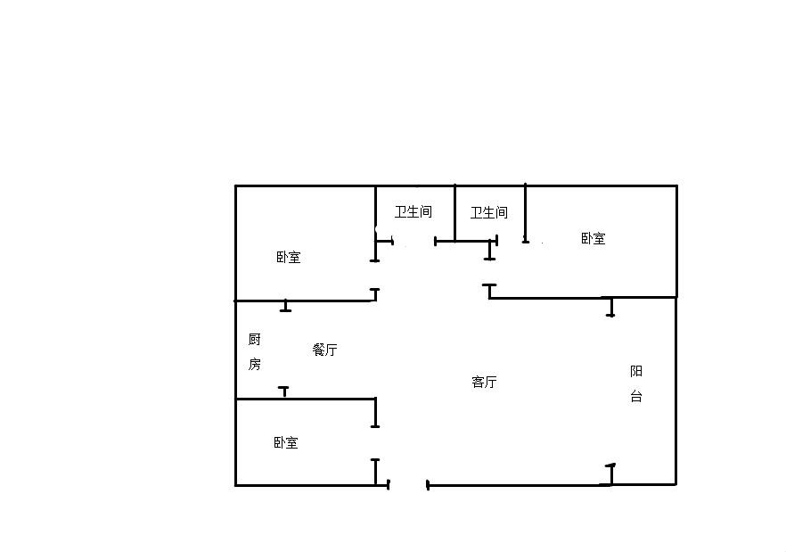 京海大厦 1500 3室2厅1卫 110平 电梯房 精装修-中凯大厦租房