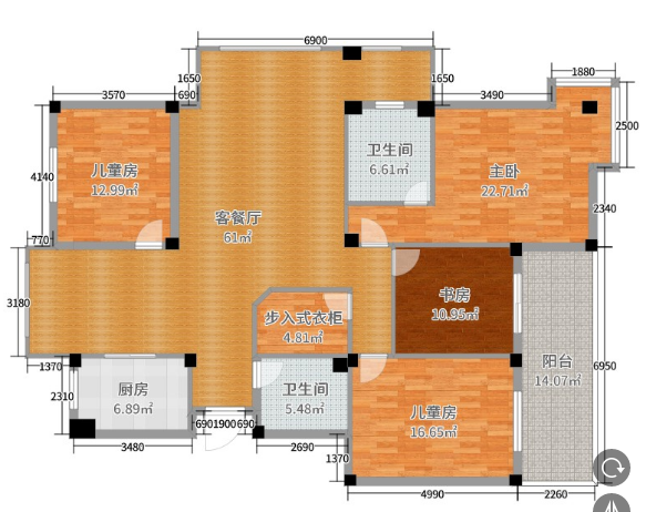 楼层2楼，大2室仅1250月，鑫悦广场旁，超大客厅-新安小区租房