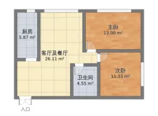 广汉|建兴家园2室1厅1卫出租|买房租房佣金全返