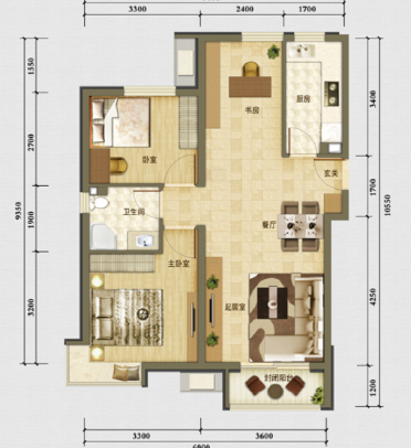 广场家园 电梯房中层 130平米 3室2厅1厨1卫1200元-广场家园租房