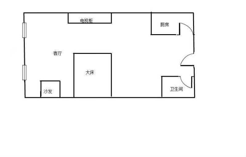 悦海新天地  精装62平米一室公寓  家具家电齐全-悦海新天地租房