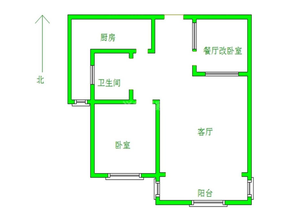 兴龙生态谷,生态谷东区75平，一居改两居，年租1.5万有空调1