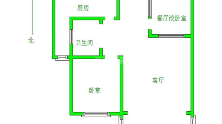 生态谷东区75平，一居改两居，年租1.5万有空调