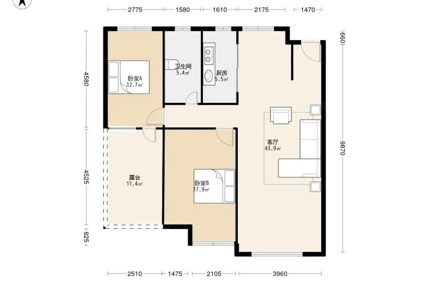 太阳广场附近蓝天港湾中层87平方3房家电家私齐全1600-丰业蓝天港湾租房