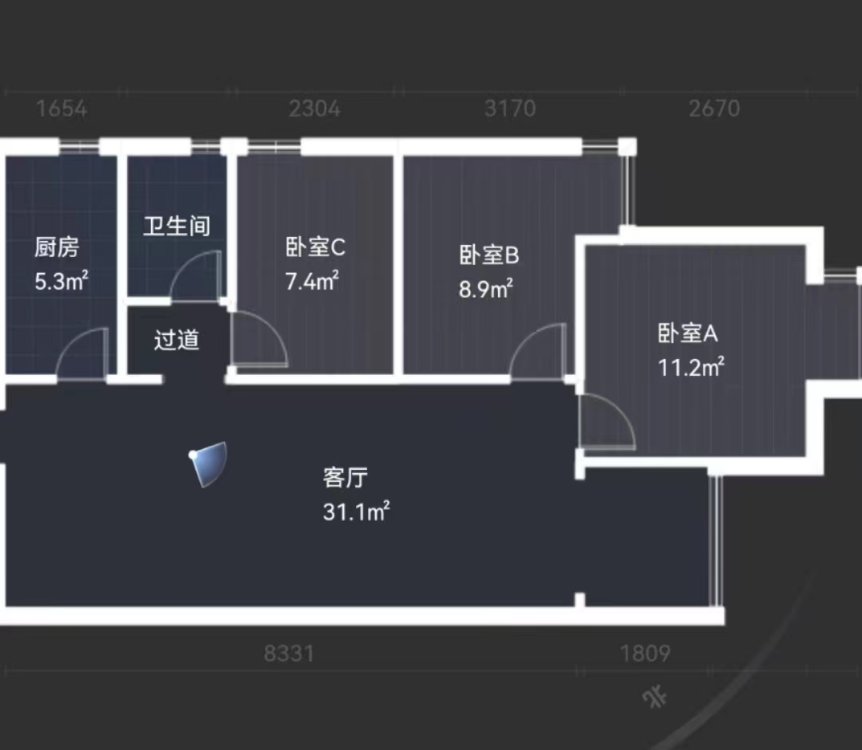 花果园K区3室2厅2卫朝南精装出租1