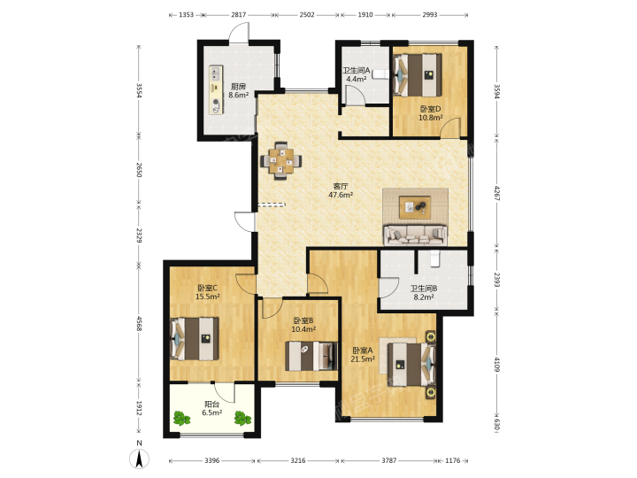 朗诗绿色街区,朗诗绿色家园 173.0平米 355.0万2