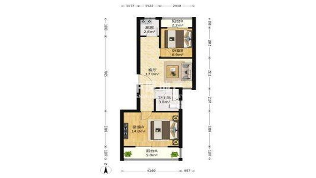 鼓楼区凤凰西街精装2室1厅1卫二手房出售14