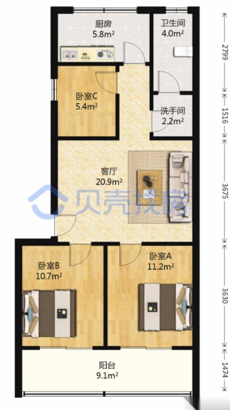 迪尔集团公司宿舍,迪尔集团有限公司宿舍3室1厅1卫9