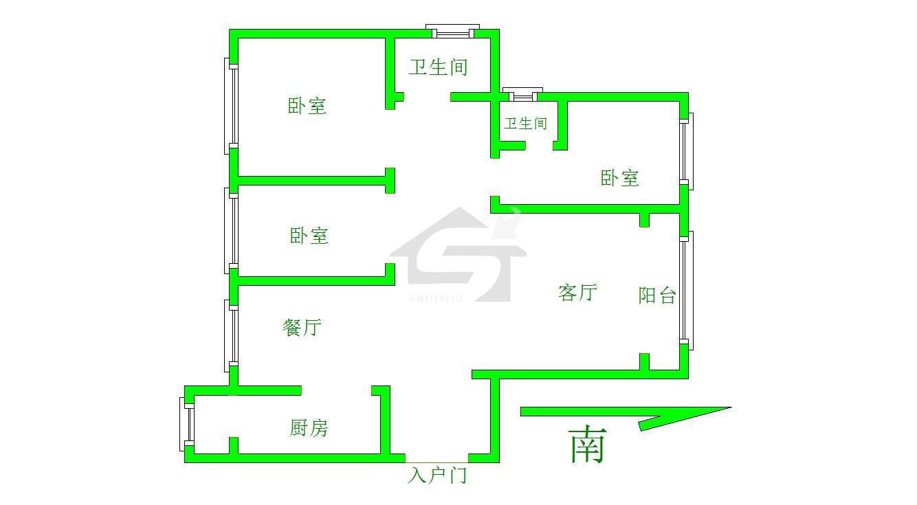 城区城南毛坯3室2厅1卫二手房出售12