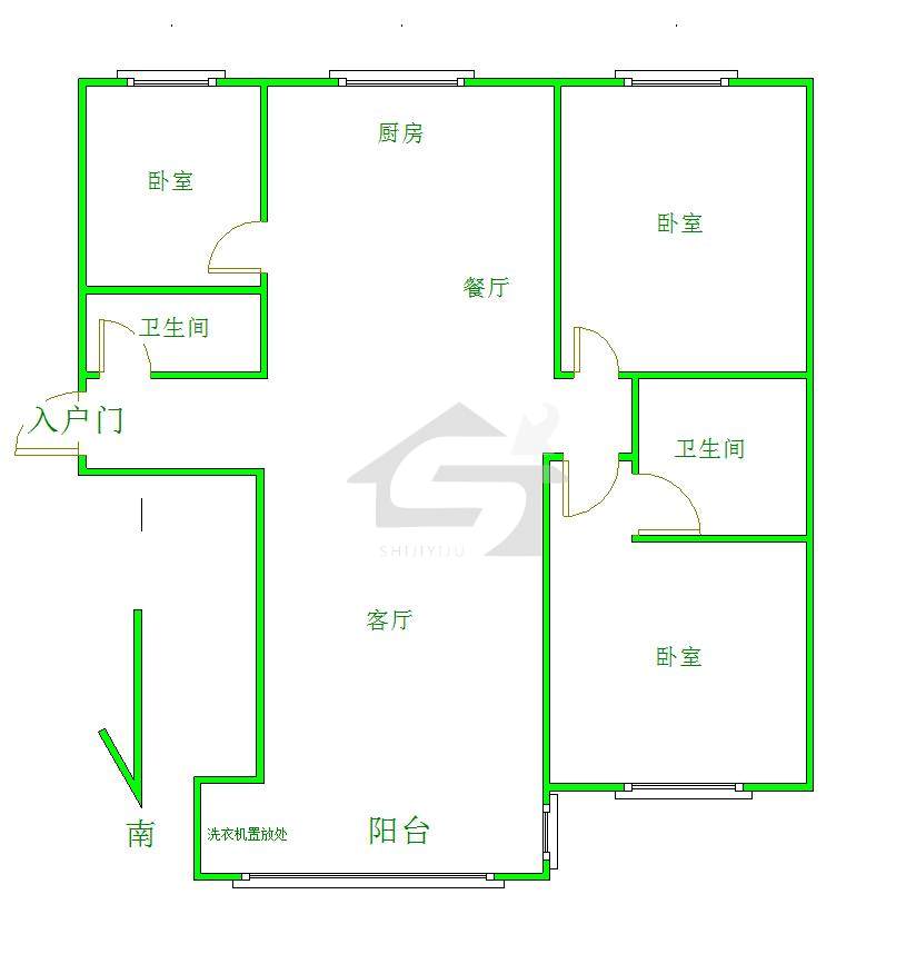 城区城西毛坯3室2厅1卫二手房出售10