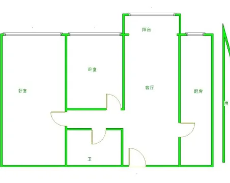 万象天地2室1厅1卫朝南北毛坯