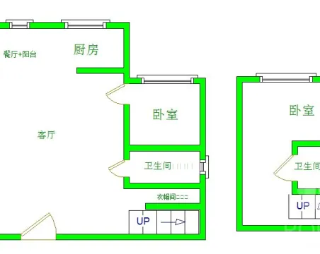 世贸晶钻2室1厅1卫朝南北普通