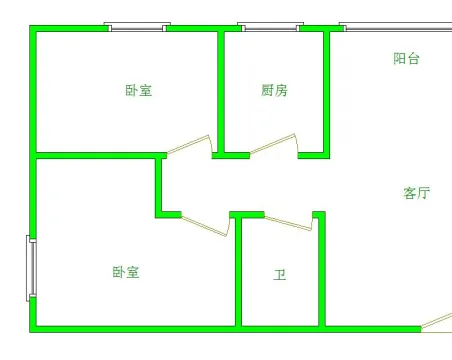 长安金座2室1厅1卫朝南北精装