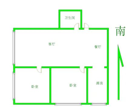 金汉御园2室2厅1卫朝东北精装