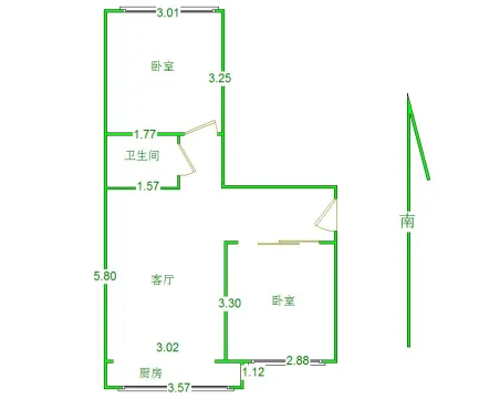 西装厂家属楼2室1厅1卫朝南精装