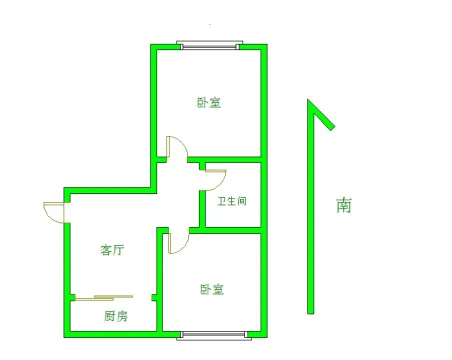 金园西区2室1厅1卫朝南北普通