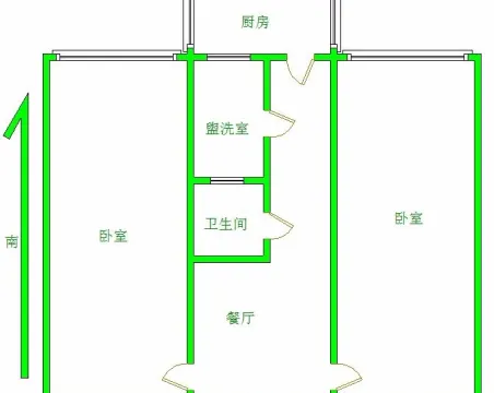 统建六栋楼2室1厅1卫朝南普通