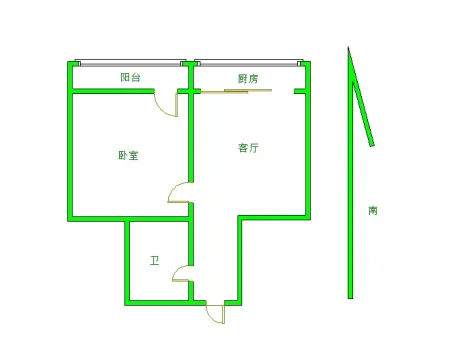 金园西区1室1厅1卫朝南北普通