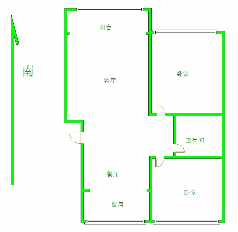 水岸人家东区,2室2厅1卫1阳台2000元/月正规高性价比12