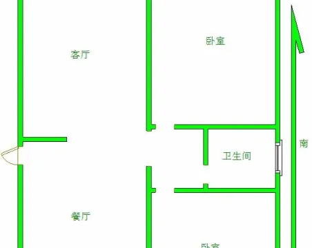 塞外名苑2室2厅1卫朝南北毛坯