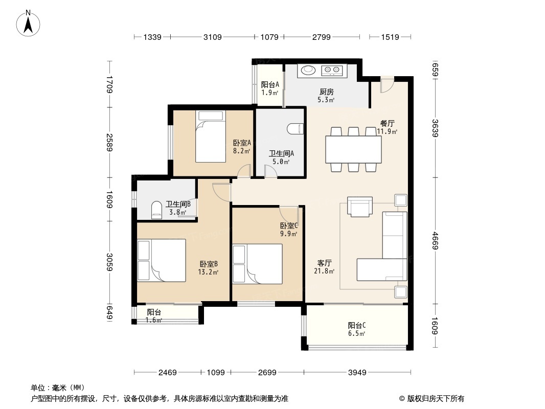 观山湖区会展城精装3室2厅2卫二手房出售15