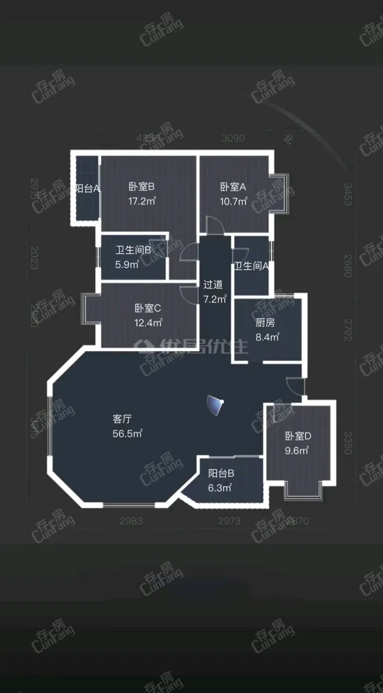 金阳新区金阳新区普通4室2厅2卫二手房出售15