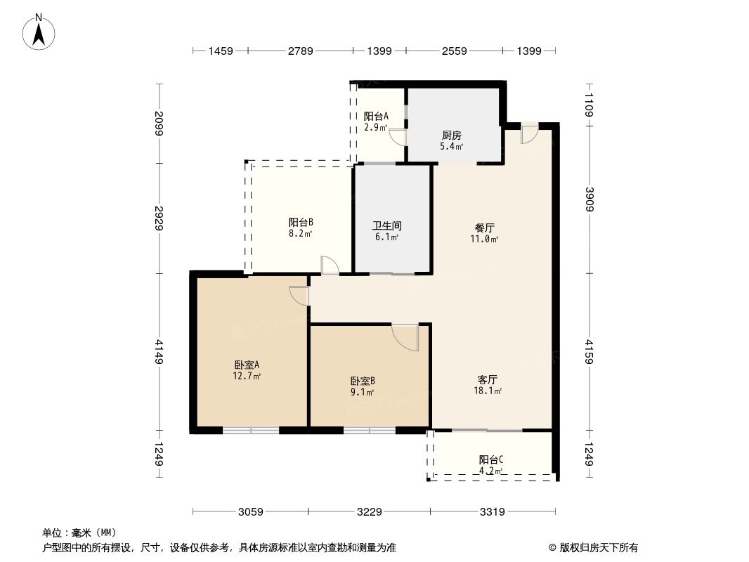 美的林城时代南区,美的林城时代南区 95平米 130万11