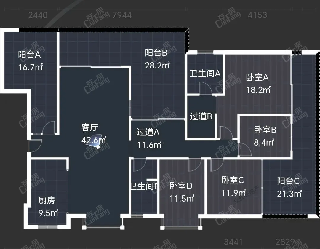 金阳新区观山路毛坯4室2厅2卫二手房出售21