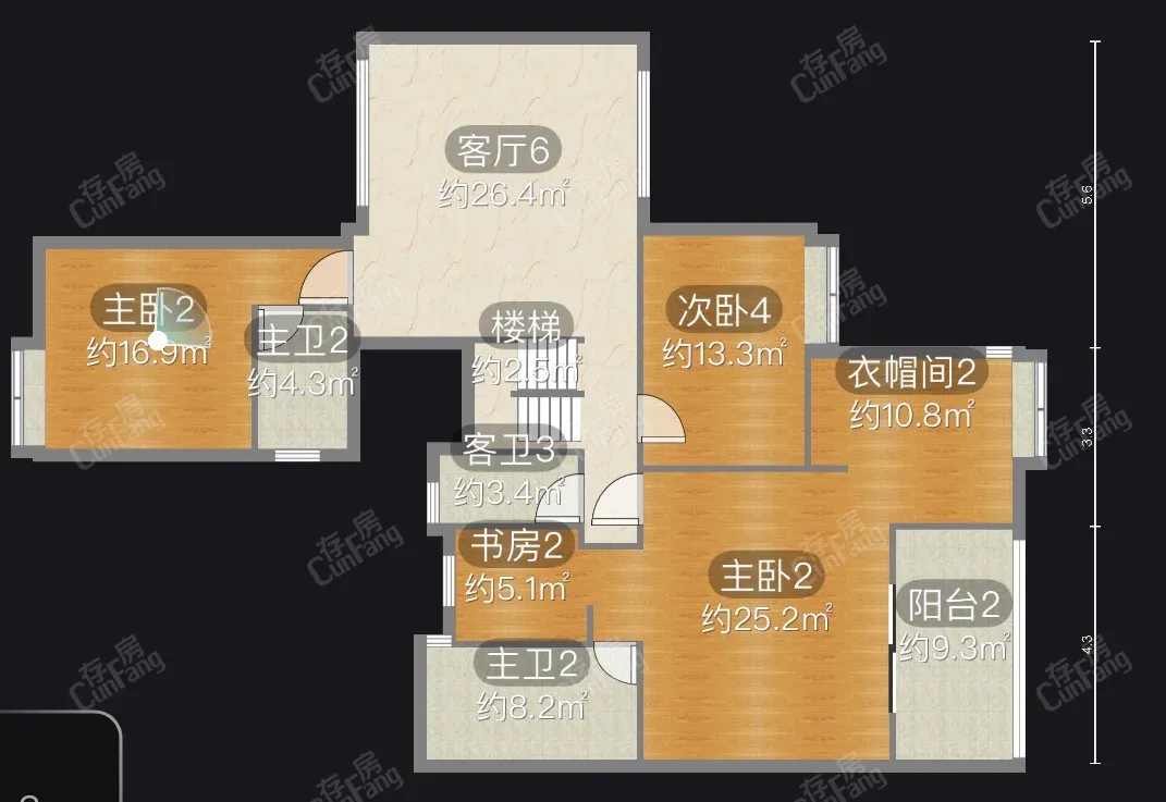 金阳新区金阳新区毛坯5室2厅3卫二手房出售22