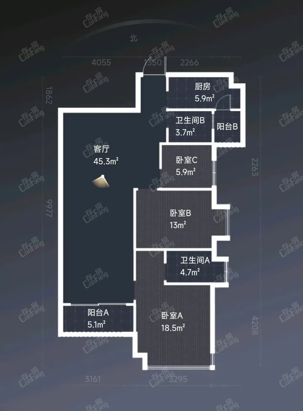 中天四达轩,金融城A9组团 132平米 105万10