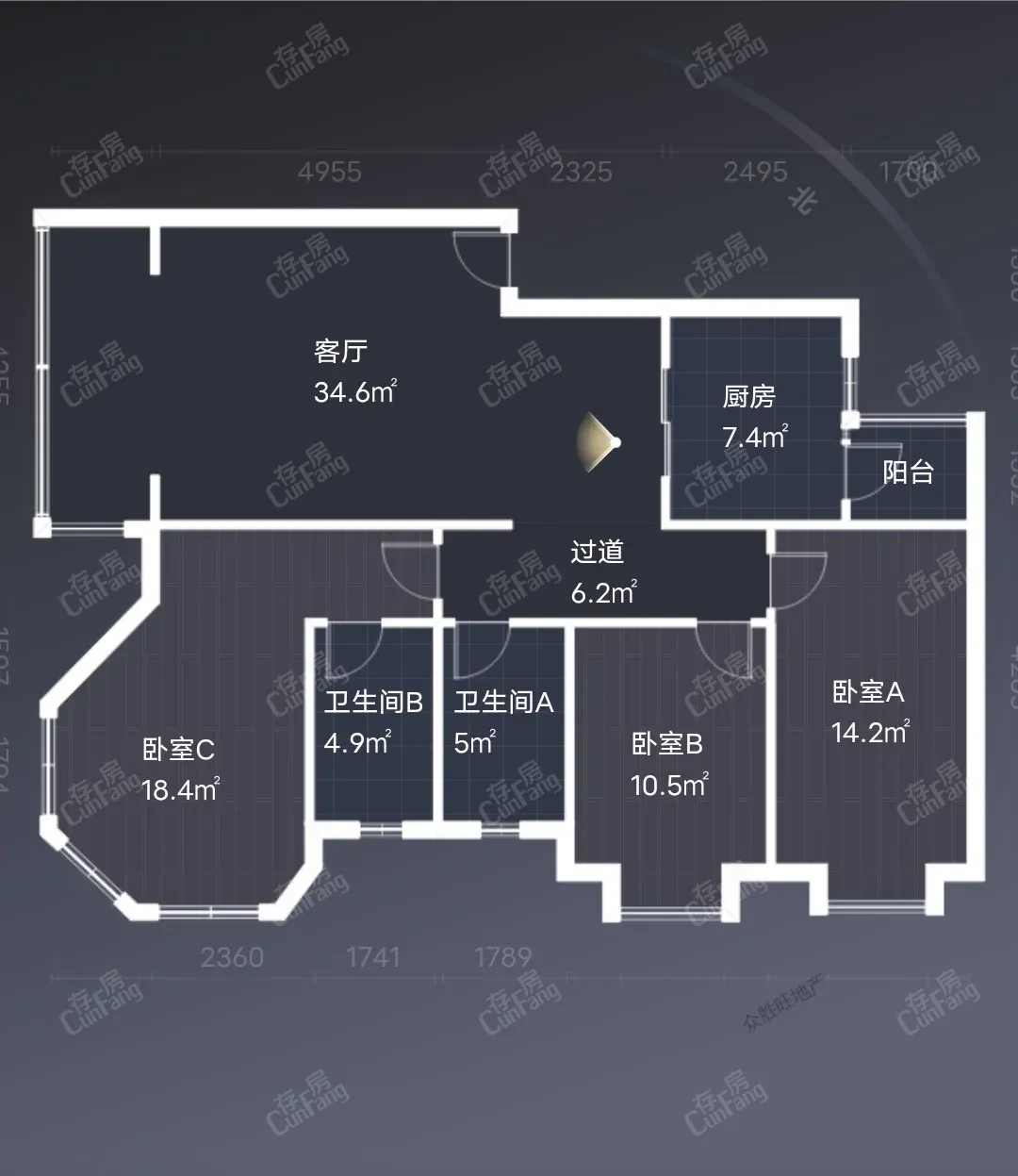 金阳新区金阳新区毛坯3室2厅2卫二手房出售10