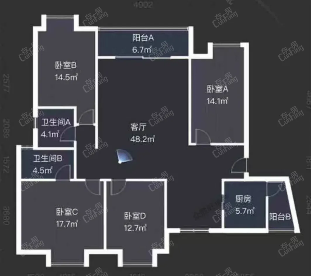 金阳新区金阳新区普通4室2厅2卫二手房出售10