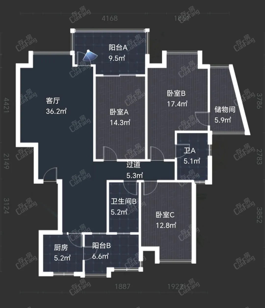 金阳新区金阳新区毛坯3室2厅2卫二手房出售10