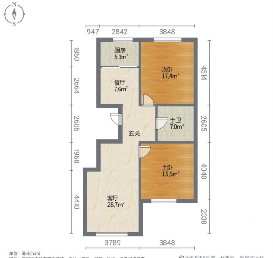 盛景华庭,盛景华庭100平75万 南北通透 前排精准修 没住过全天采光11