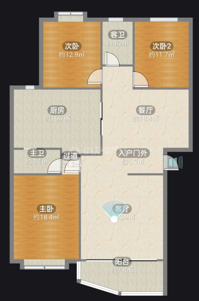 新天太阳城,85W出售振华广场旁精装修3房 全屋实木家具15